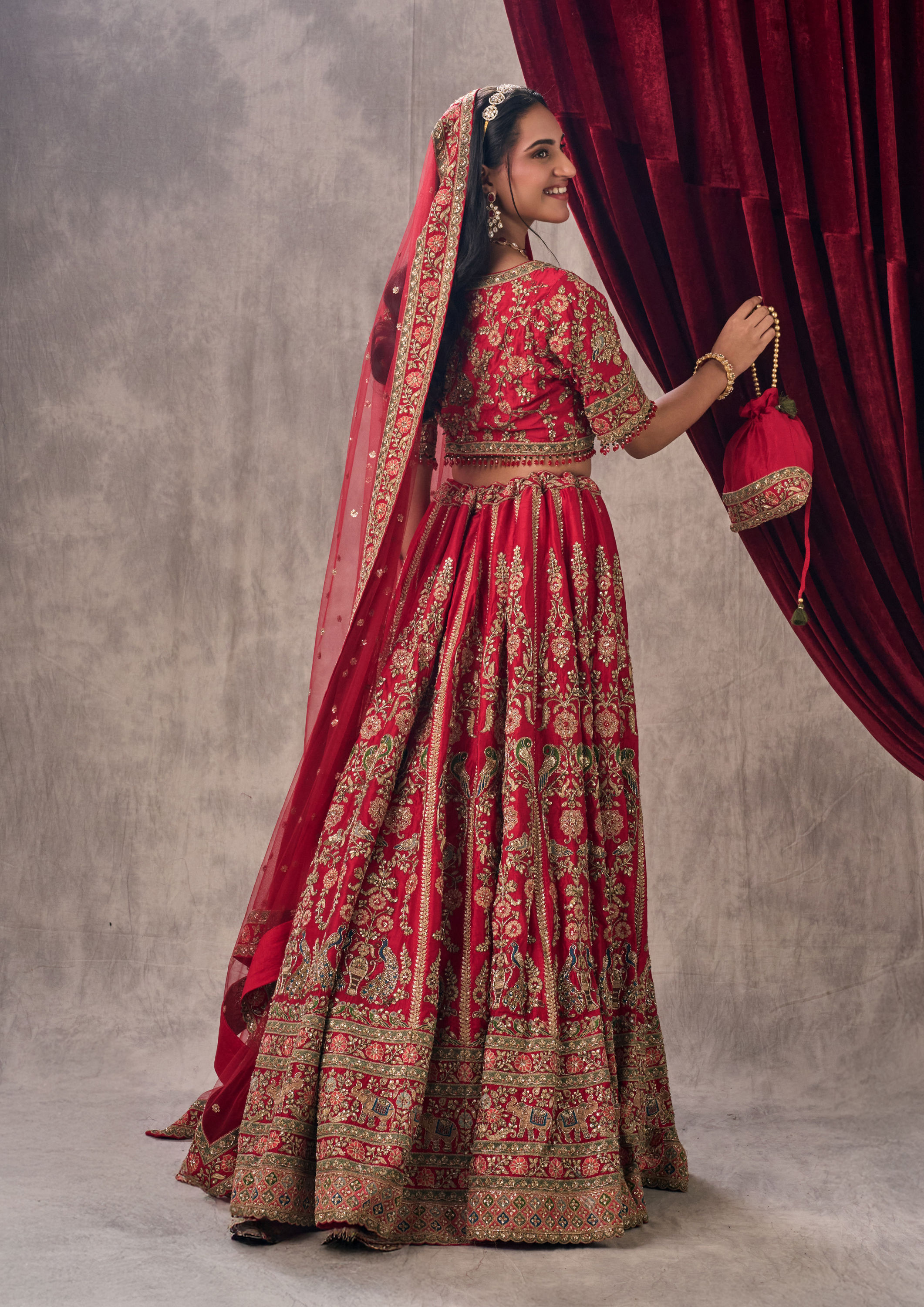 Twamev Women Scarlet Radiance Lehenga