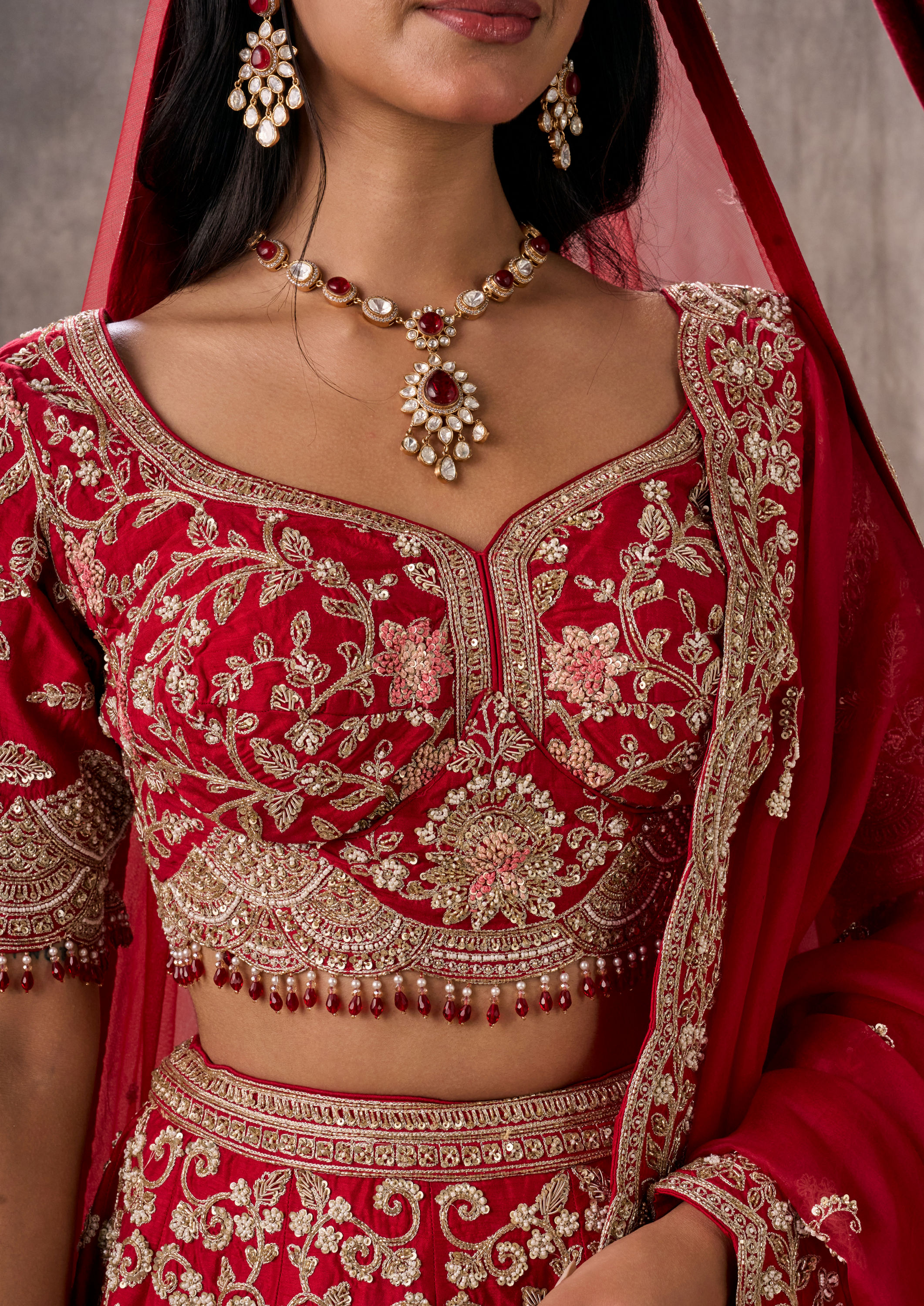 Twamev Women Rani Pink Festive Bridal Lehenga