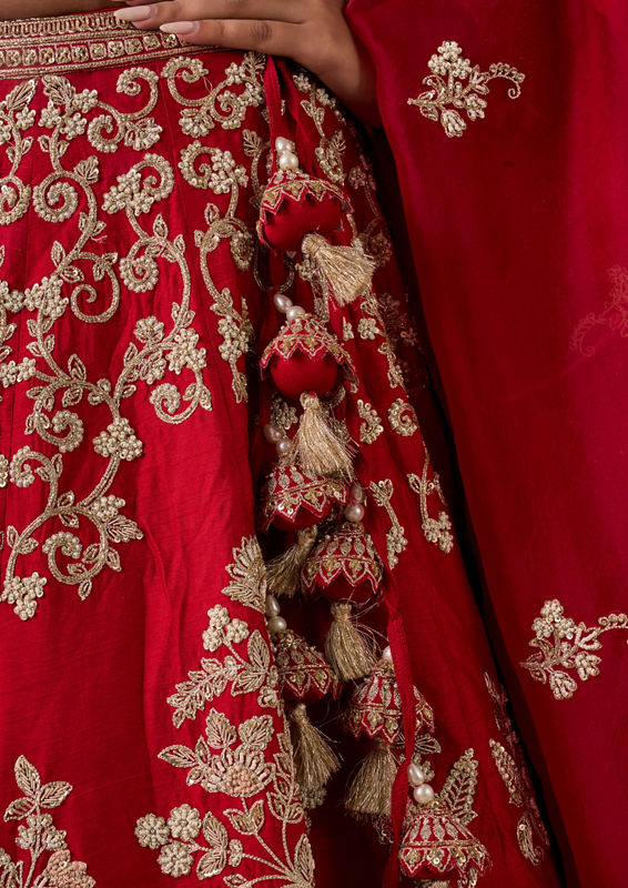 Twamev Women Rani Pink Festive Bridal Lehenga