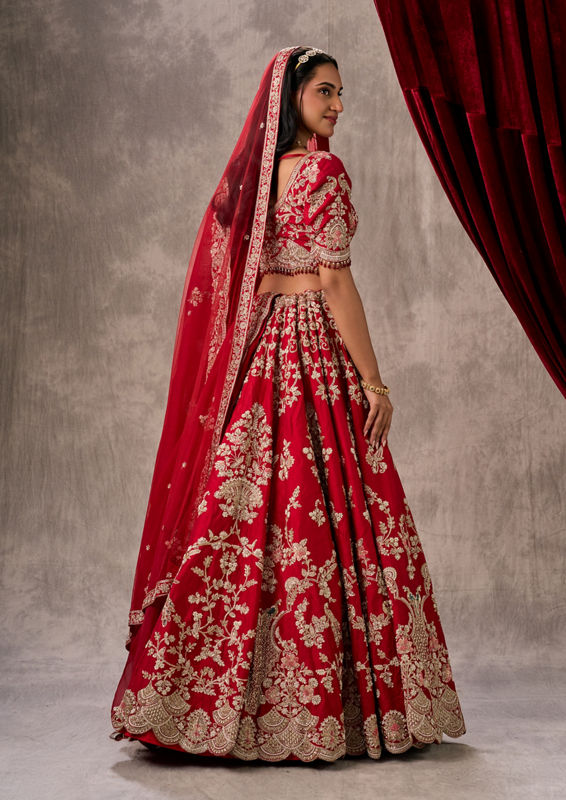 Twamev Women Rani Pink Festive Bridal Lehenga