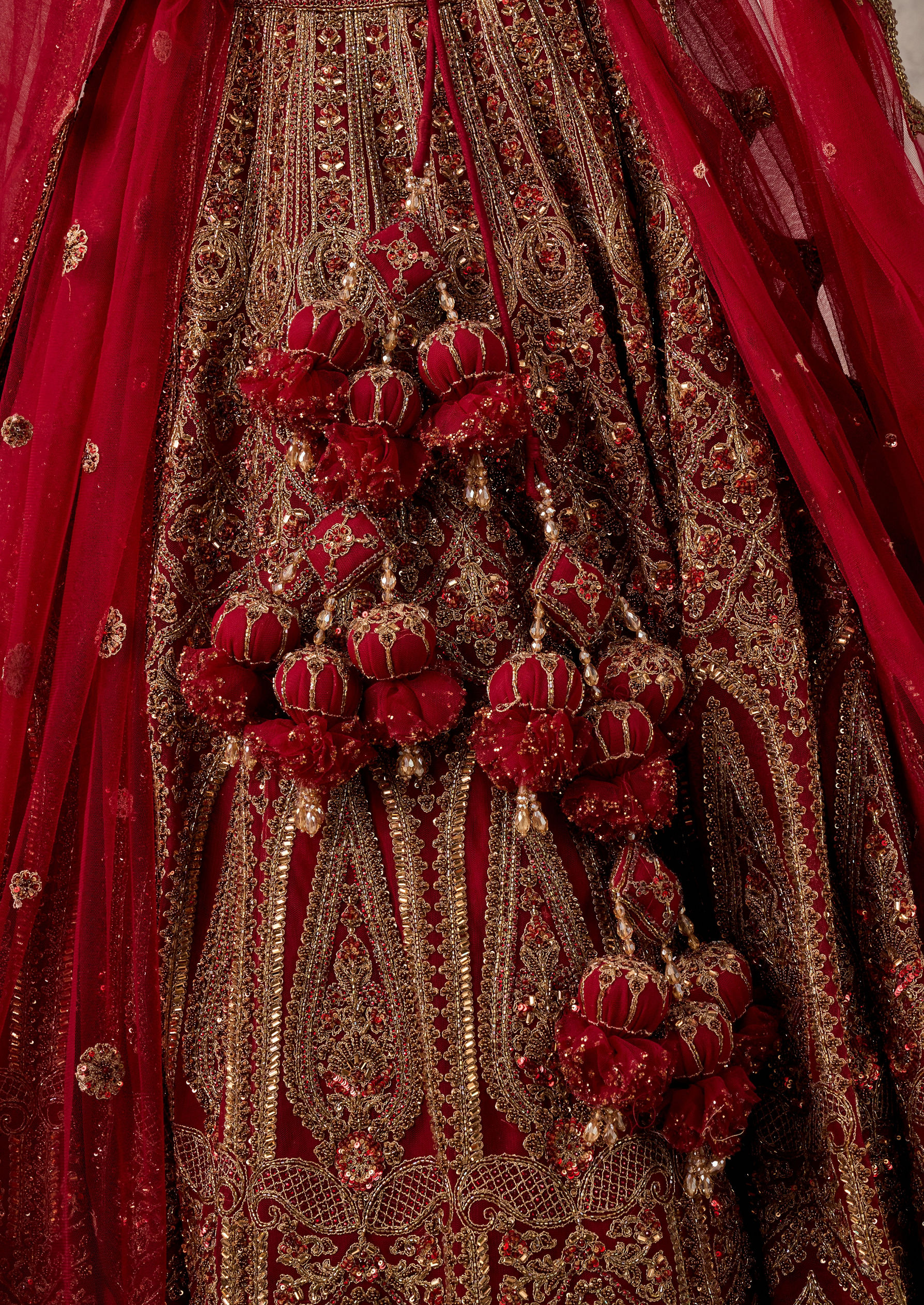 Twamev Women Red Festive Bridal Lehenga Set