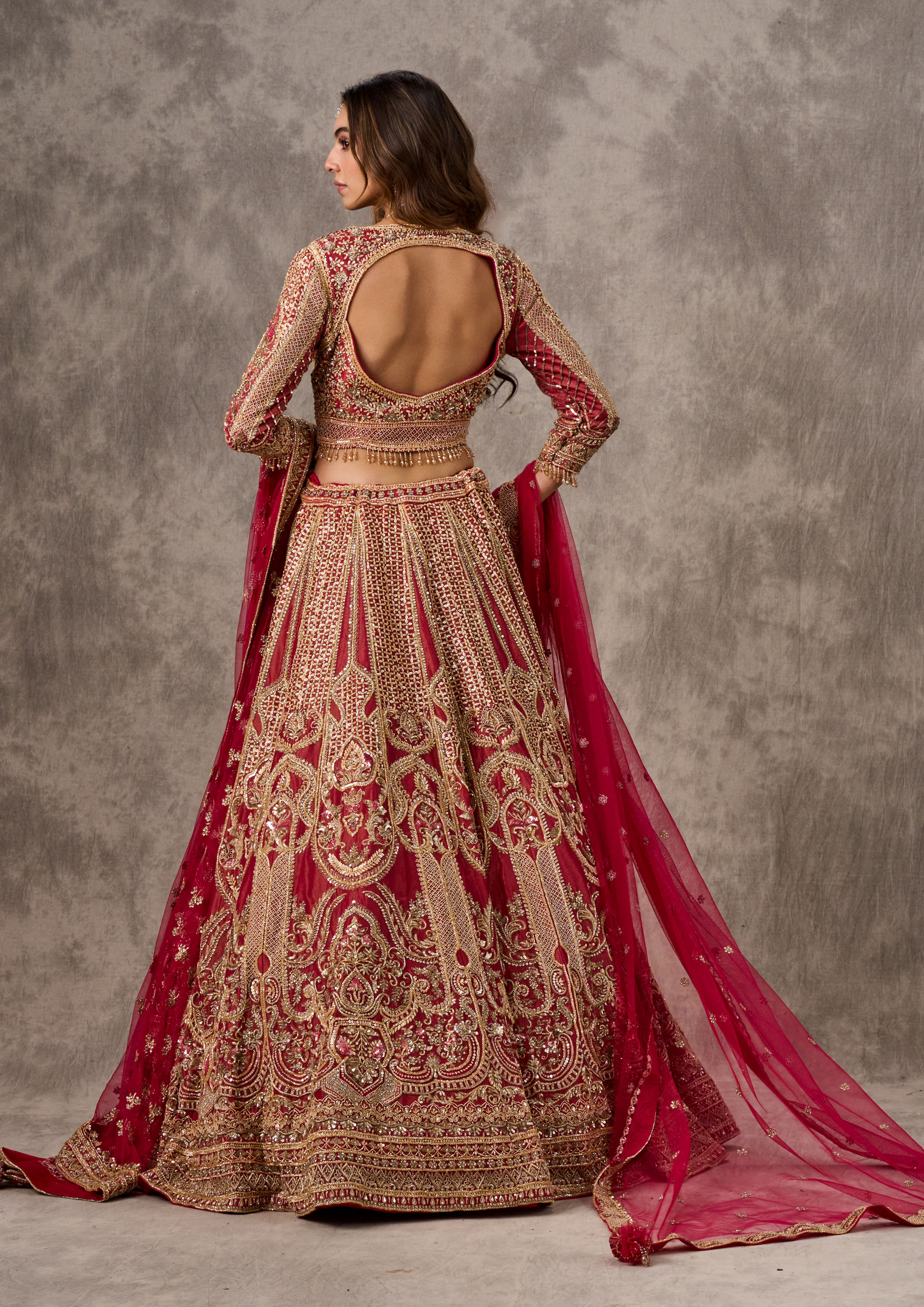 Twamev Women Radiant Pink Lehenga Ensemble