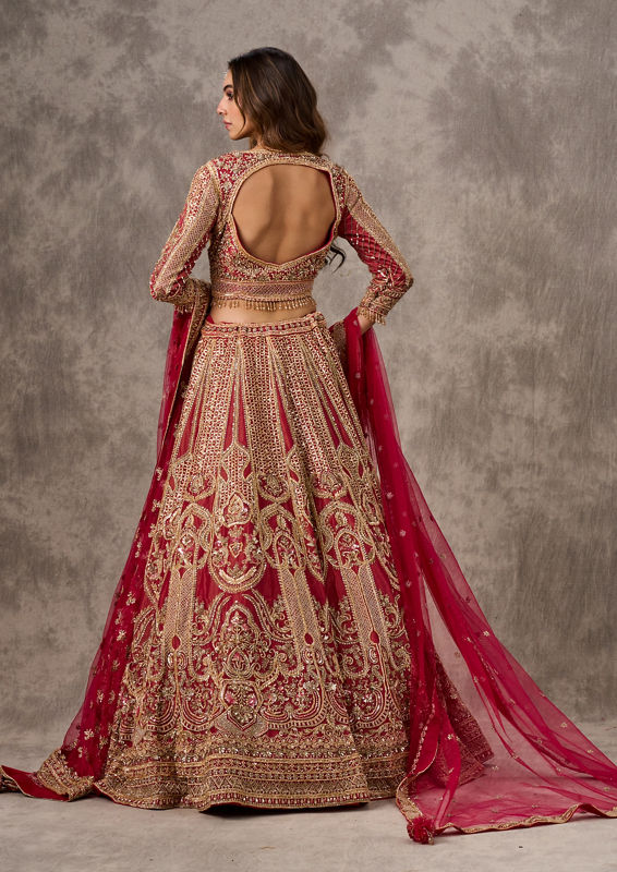 Twamev Women Radiant Pink Lehenga Ensemble