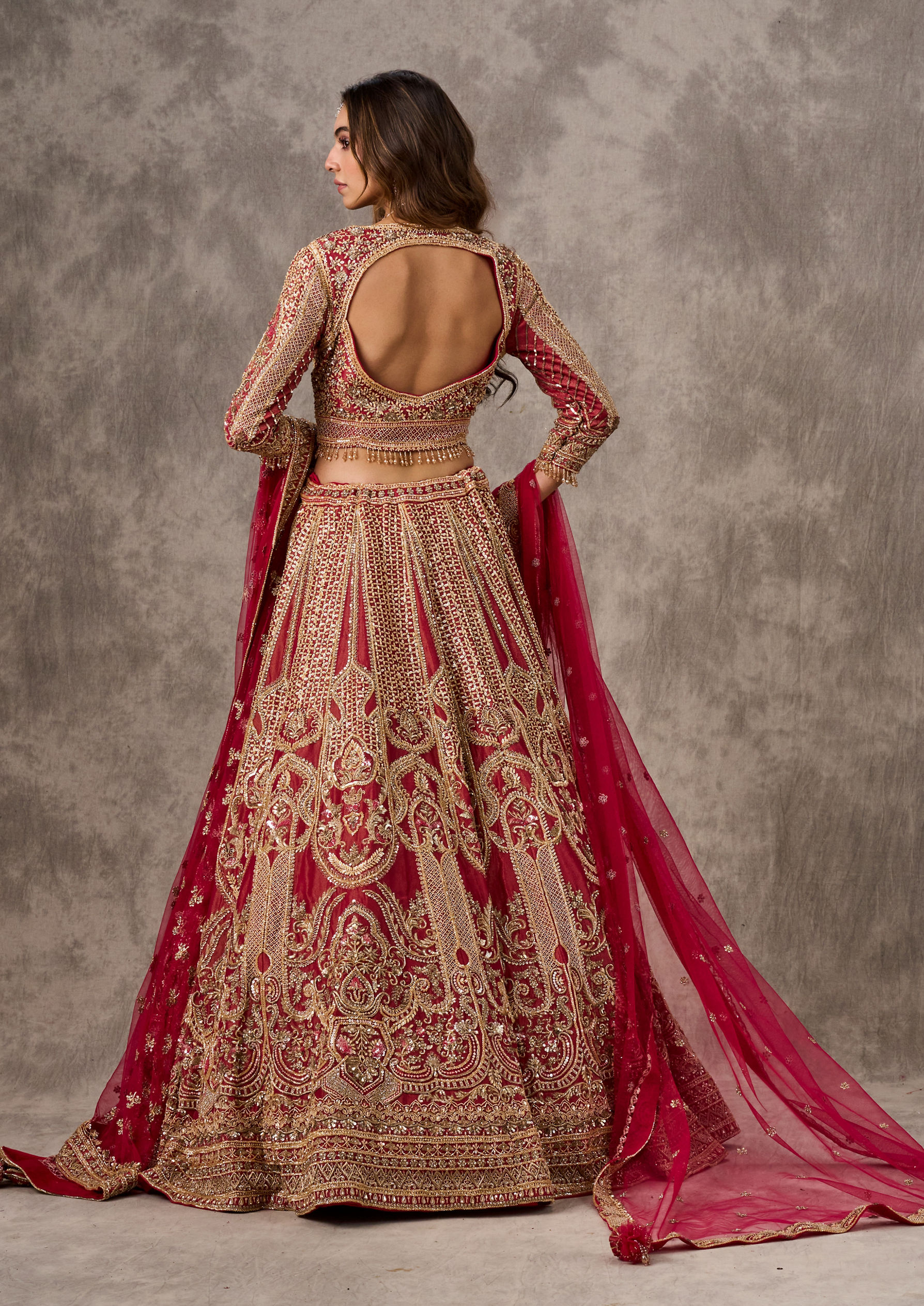 Twamev Women Radiant Pink Lehenga Ensemble