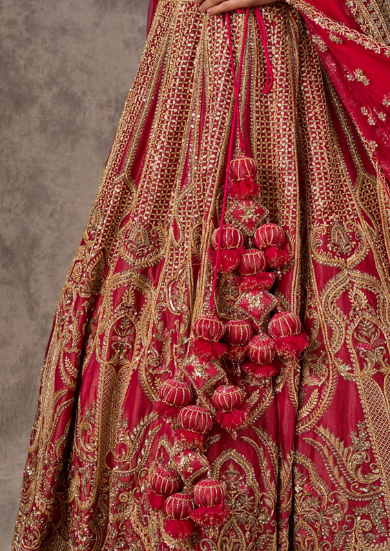 Twamev Women Radiant Pink Lehenga Ensemble