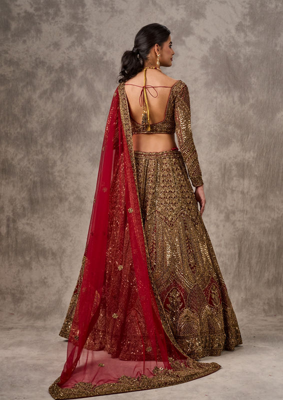 Twamev Women Regal Red Elegance Lehenga