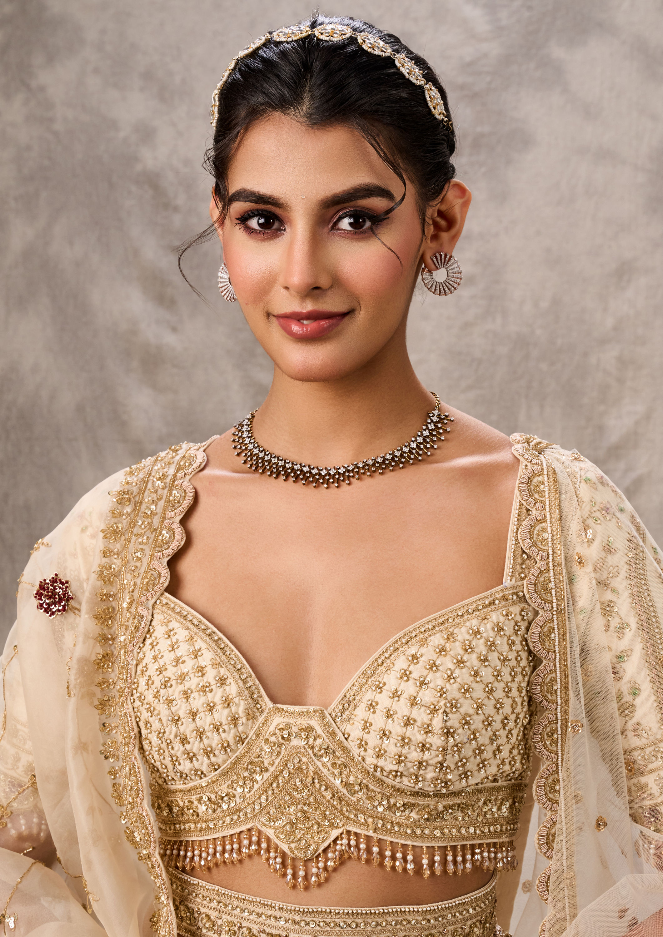 Twamev Women Creamy Dream Art Silk Bridal Lehenga