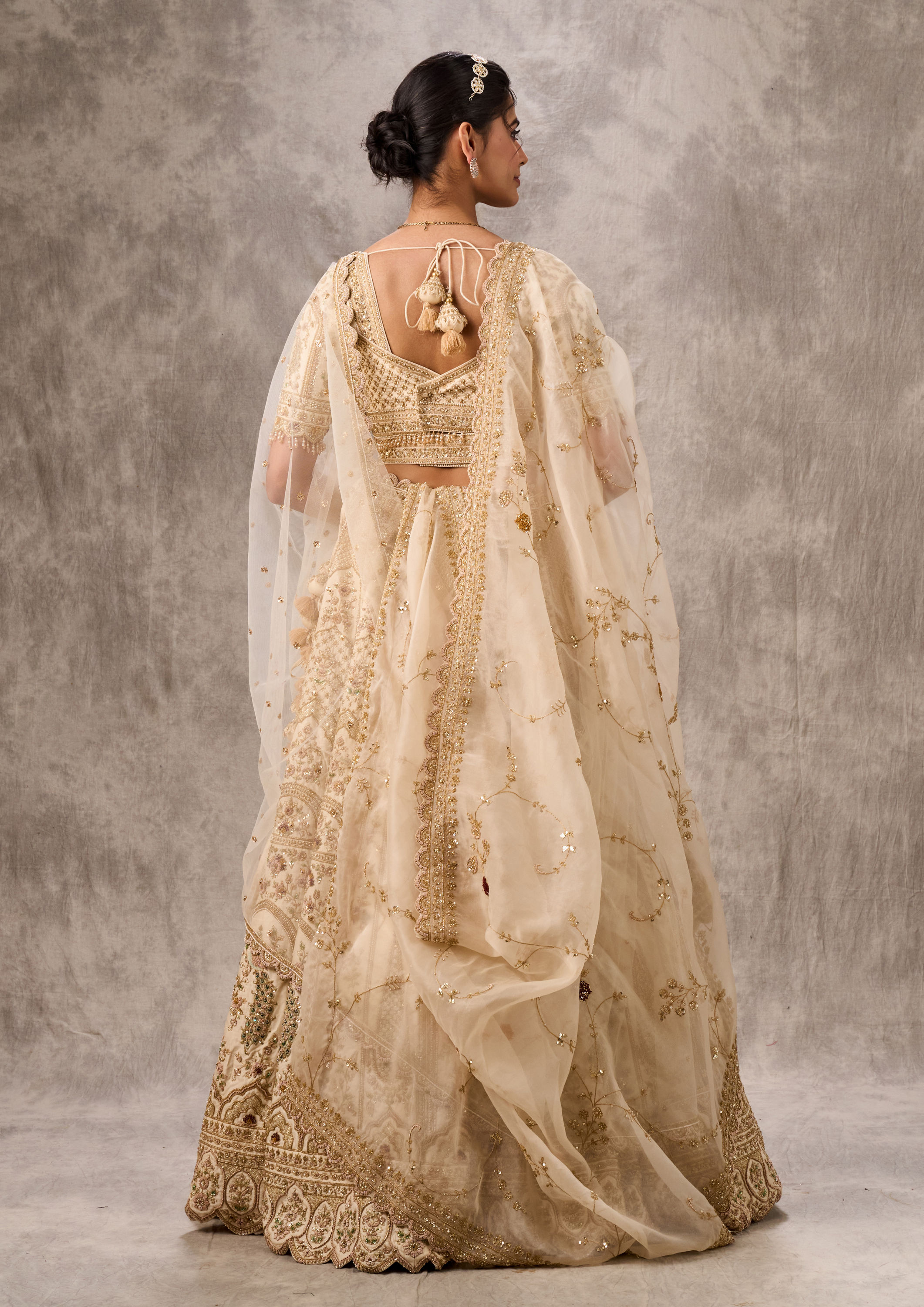 Twamev Women Creamy Dream Art Silk Bridal Lehenga