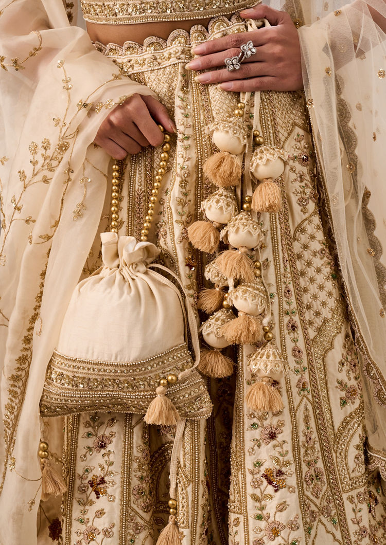 Twamev Women Creamy Dream Art Silk Bridal Lehenga