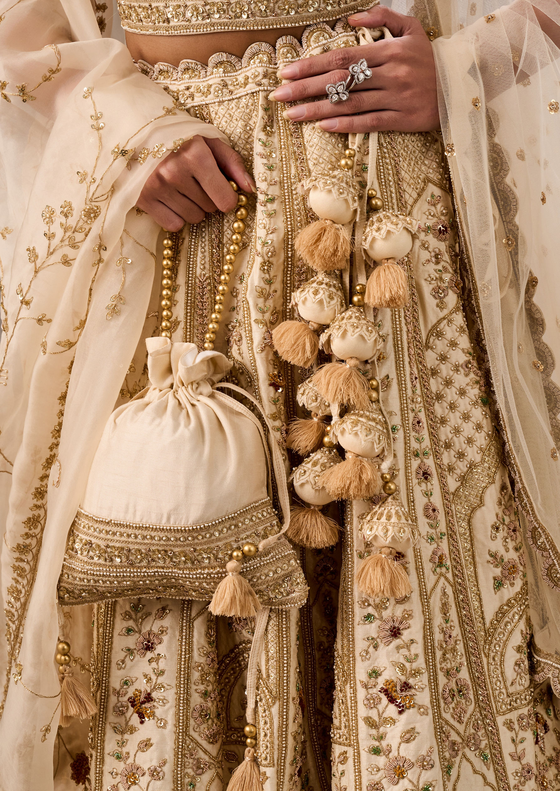 Twamev Women Creamy Dream Art Silk Bridal Lehenga