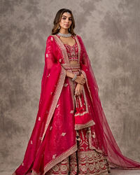 Twamev Women Ravishing Rani Pink Bridal Lehenga