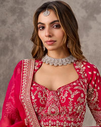 Twamev Women Ravishing Rani Pink Bridal Lehenga