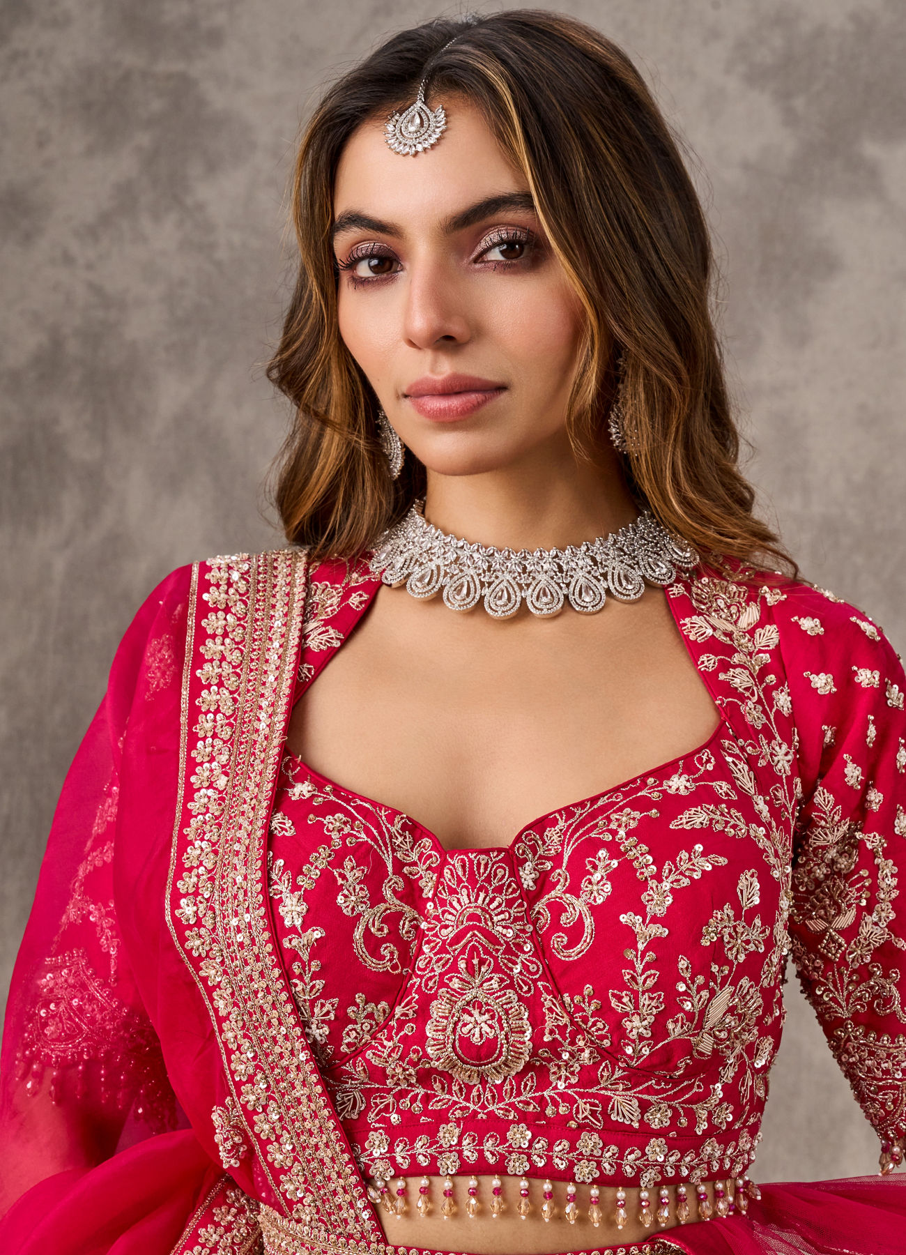 Twamev Women Ravishing Rani Pink Bridal Lehenga