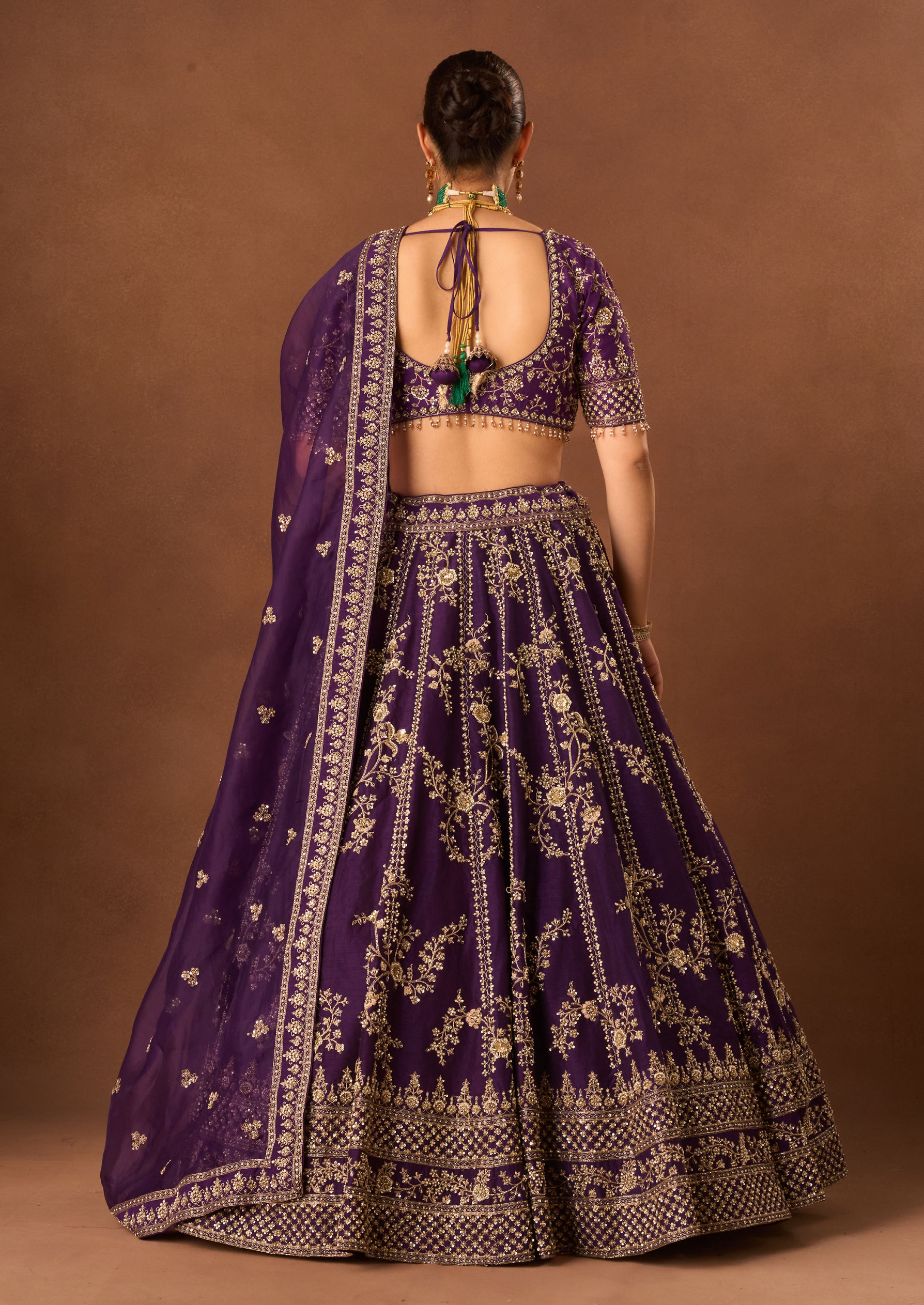 Twamev Women Purple Art Silk Lehenga with Embroidery