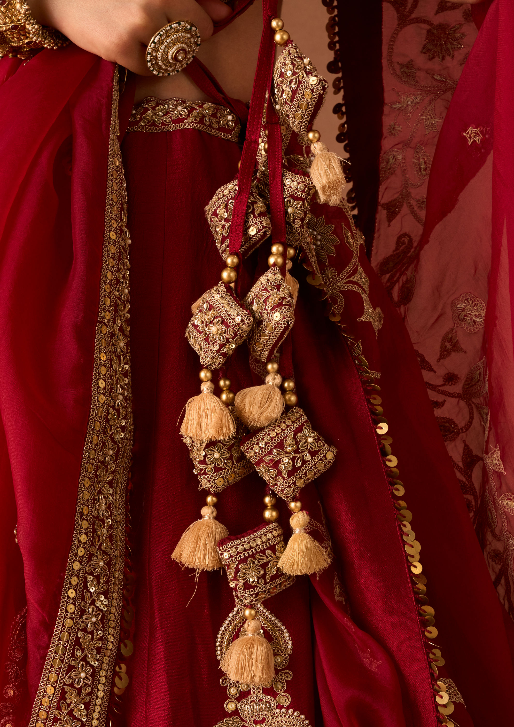 Twamev Women Maroon Art Silk Lehenga with Embroidery