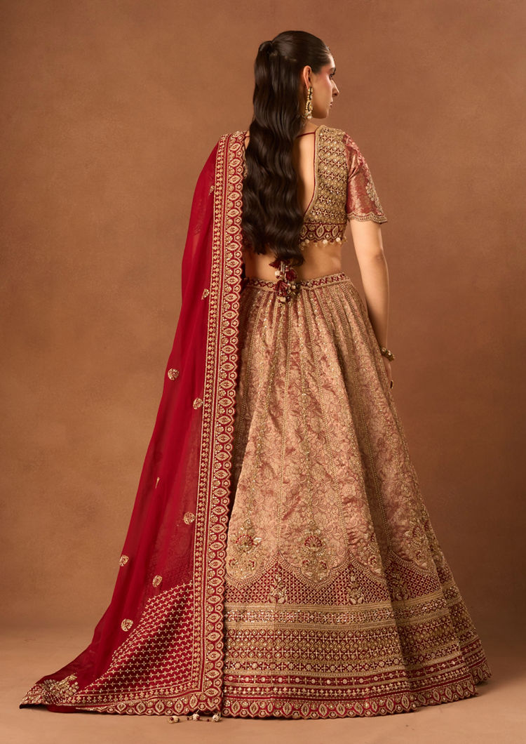 Twamev Women Maroon Art Silk Lehenga with Embroidery