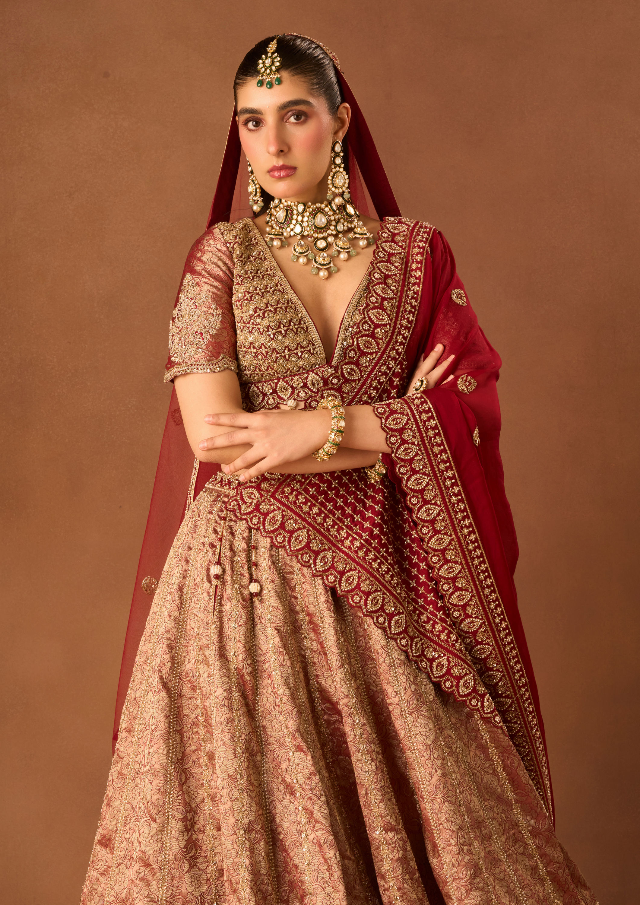 Twamev Women Maroon Art Silk Lehenga with Embroidery