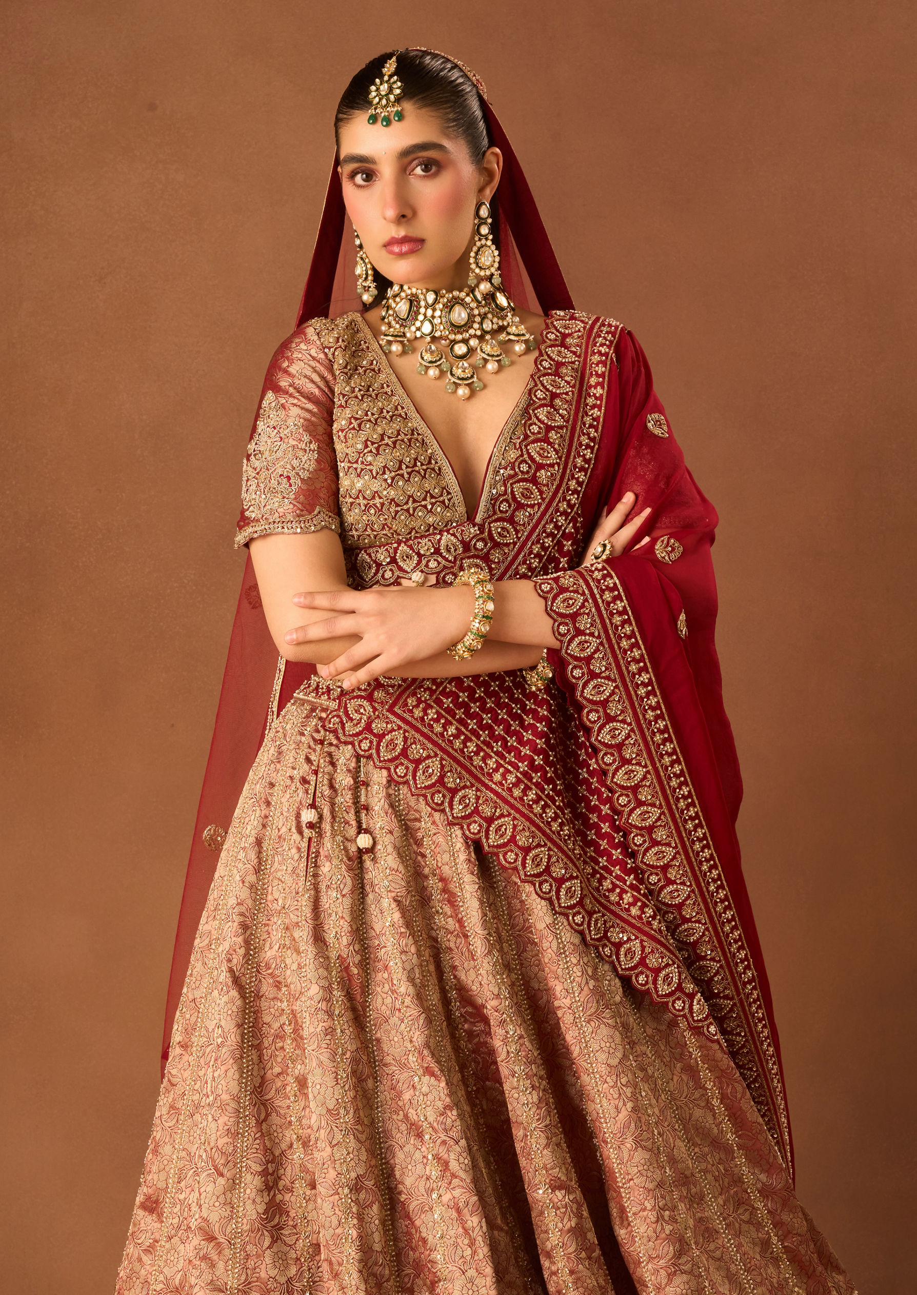 Twamev Women Maroon Art Silk Lehenga with Embroidery
