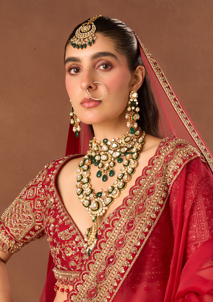 Twamev Women Red Art Silk Lehenga with Embroidery