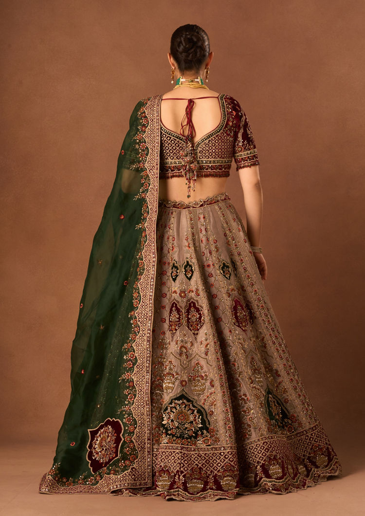 Twamev Women Grey Art Silk Lehenga with Embroidery