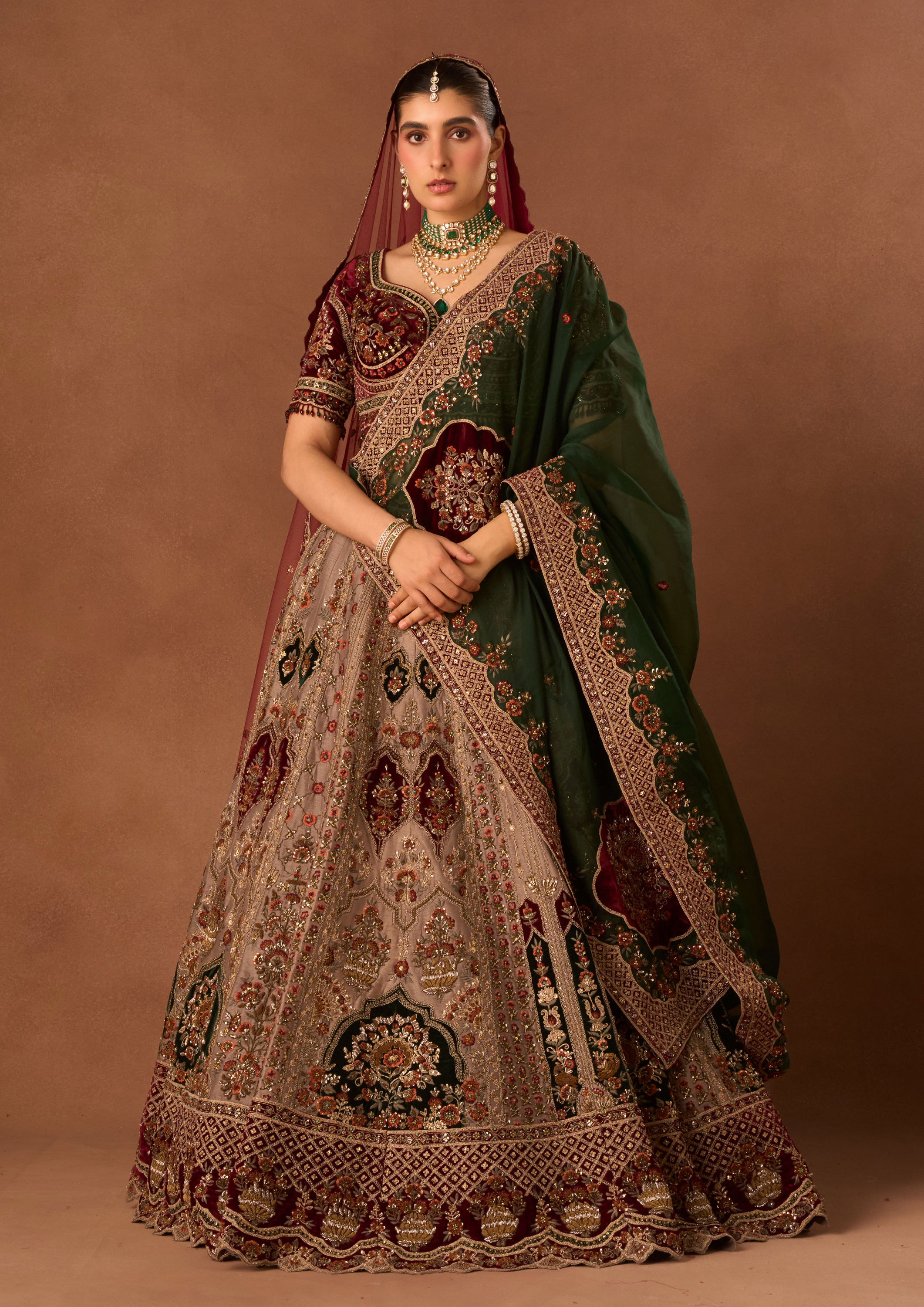 Twamev Women Grey Art Silk Lehenga with Embroidery