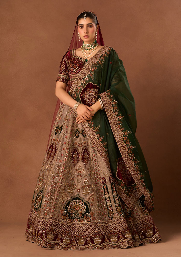 Twamev Women Grey Art Silk Lehenga with Embroidery