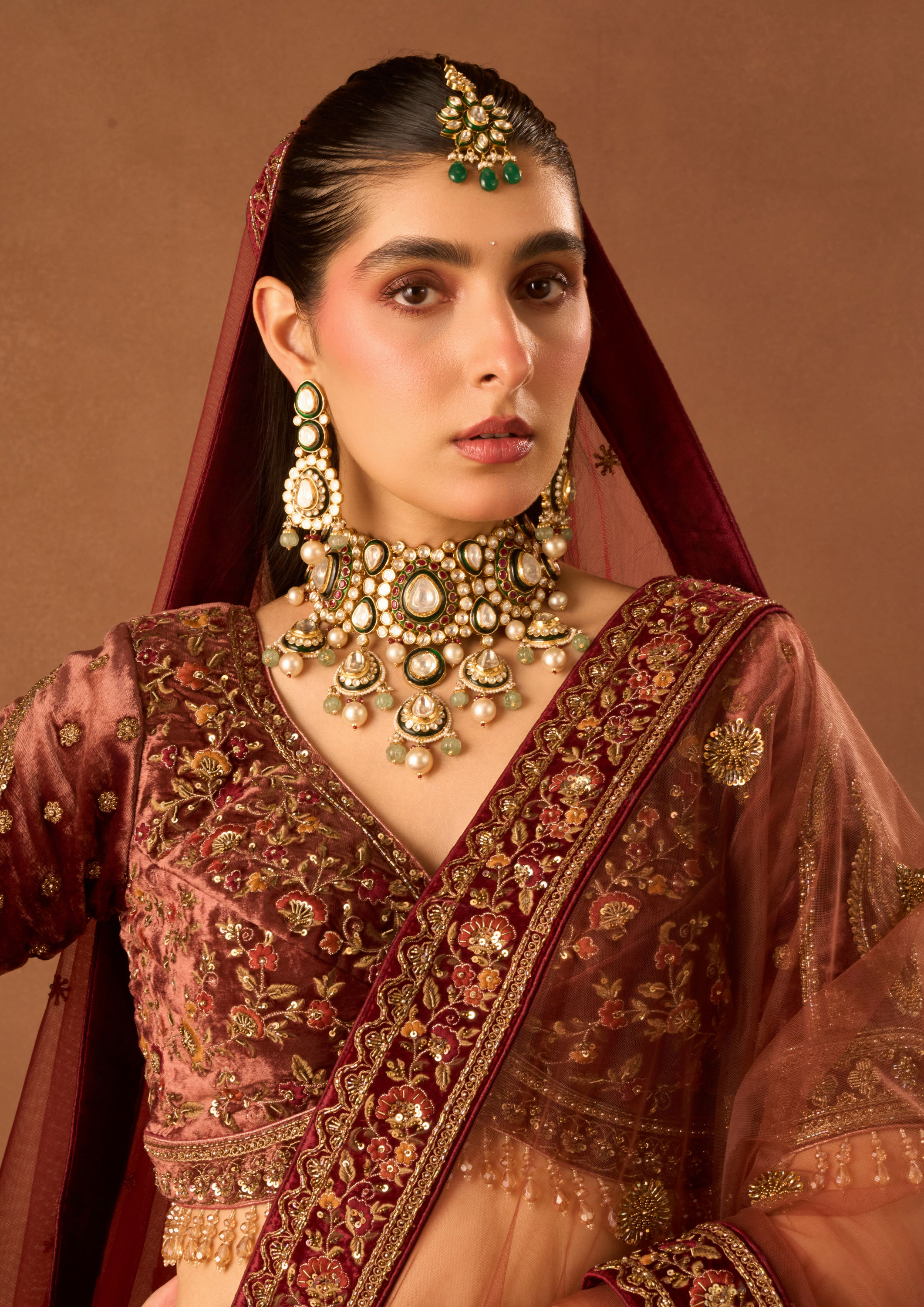 Twamev Women Dusty Pink Art Silk Lehenga with Embroidery