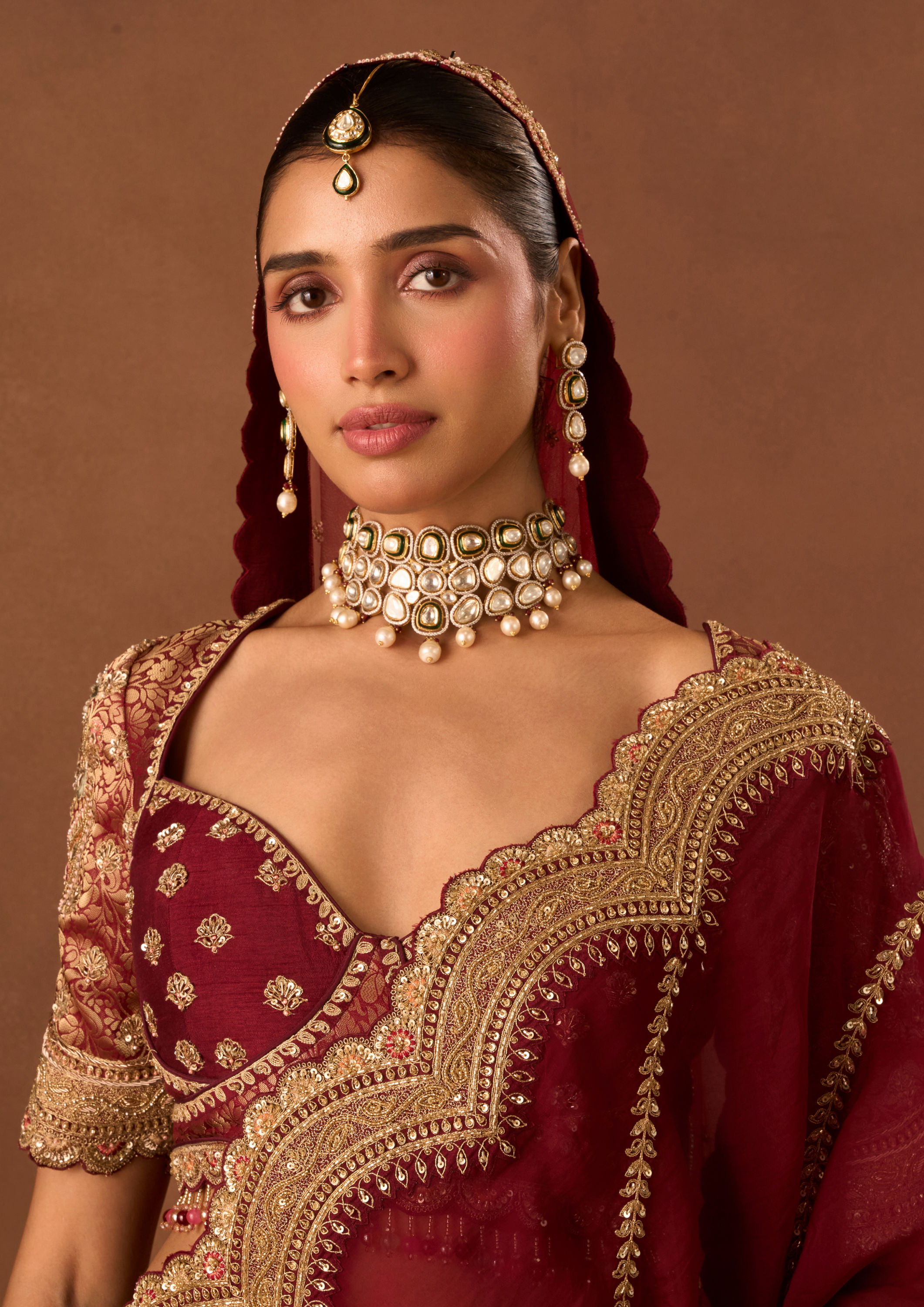 Twamev Women Maroon Art Silk Lehenga with Embroidery