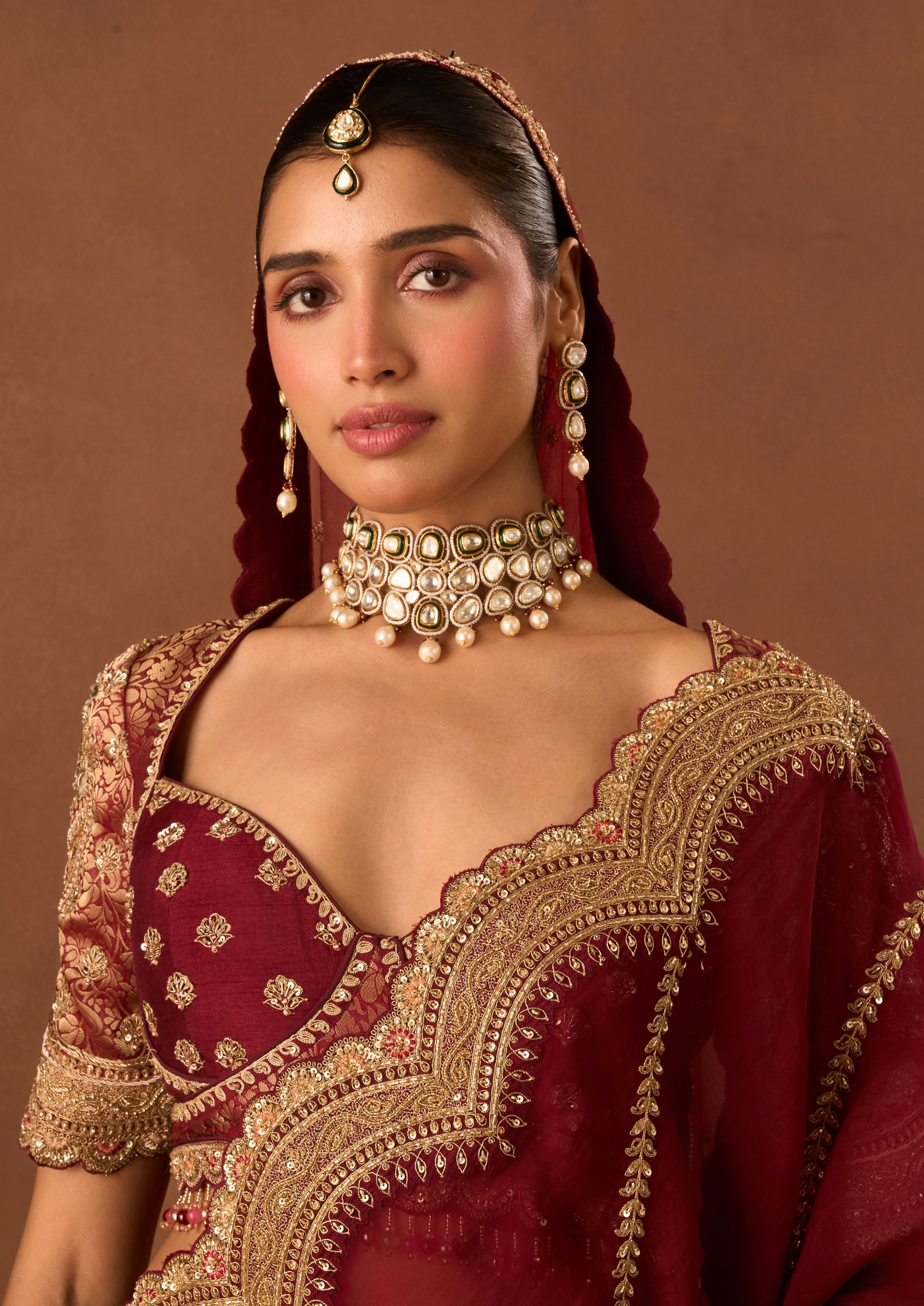 Twamev Women Maroon Art Silk Lehenga with Embroidery