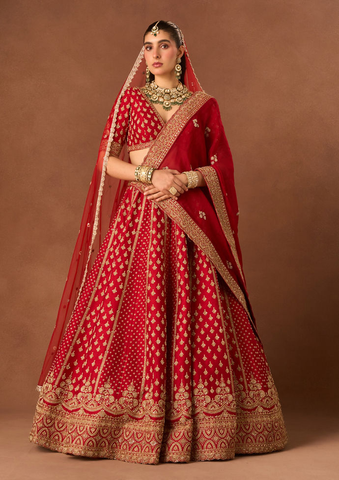Twamev Women Pink Silk Lehenga with Embroidery