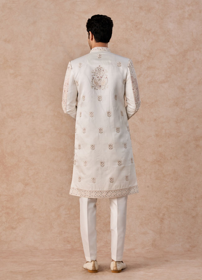 Manyavar Men White Sherwani Majesty