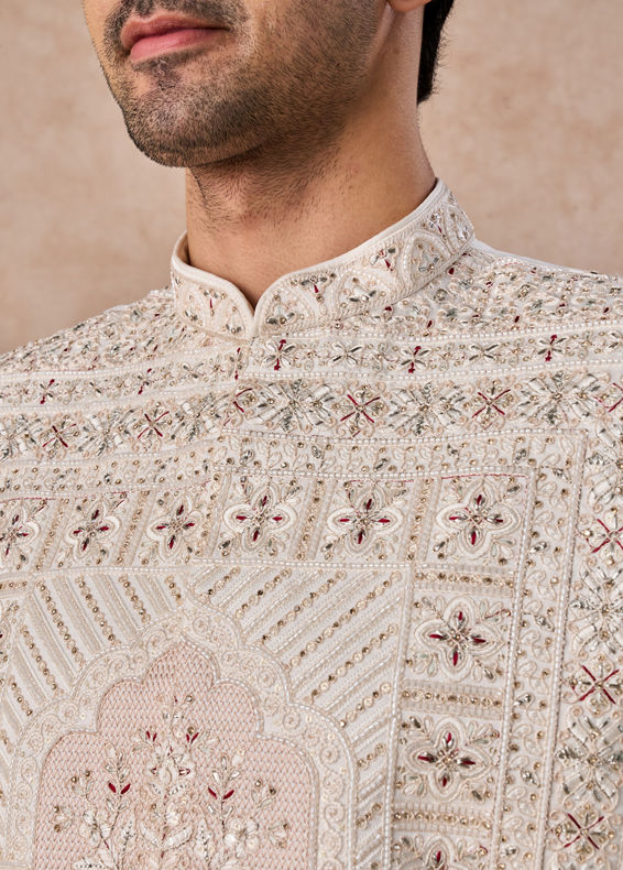 Manyavar Men White Sherwani Majesty