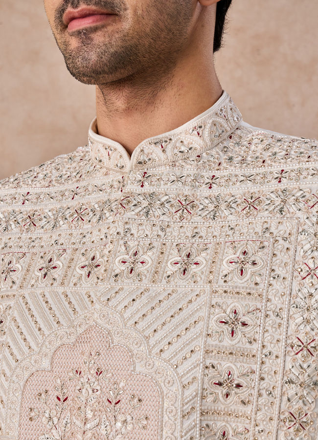 Manyavar Men White Sherwani Majesty