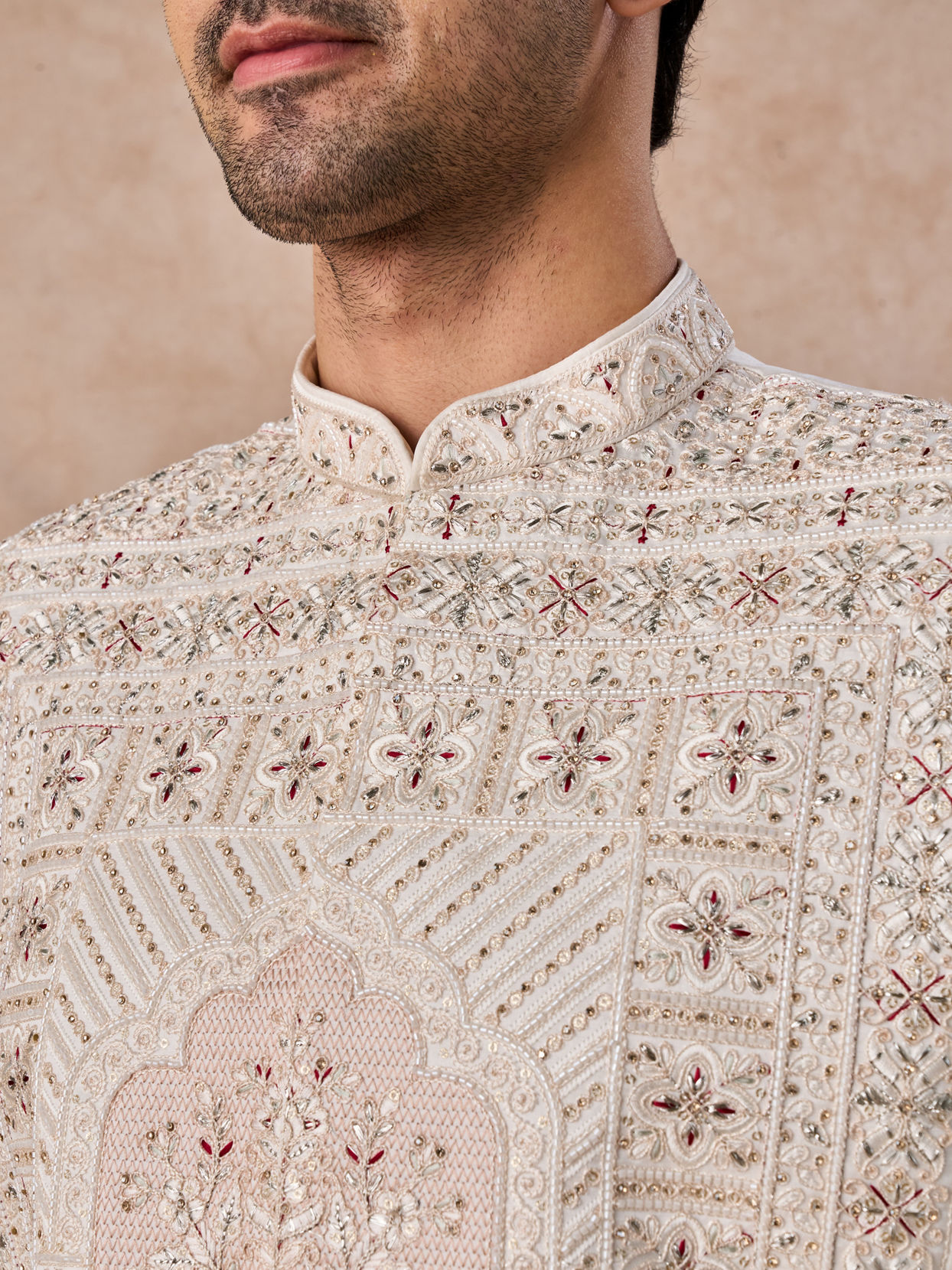 Manyavar Men White Sherwani Majesty