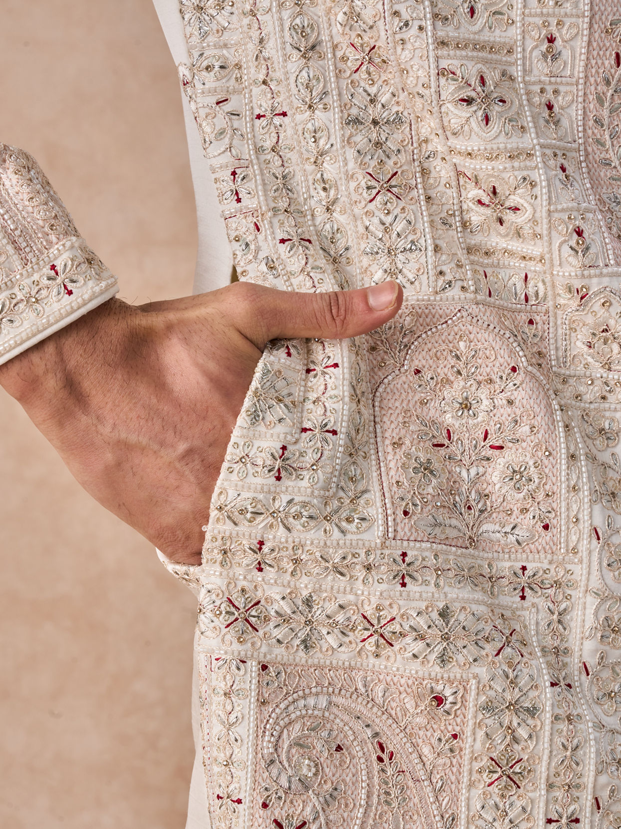 Manyavar Men White Sherwani Majesty