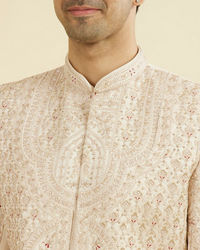 Manyavar Men Champagne Splendor Open Sherwani