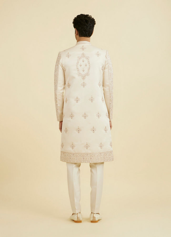 Manyavar Men Champagne Splendor Open Sherwani