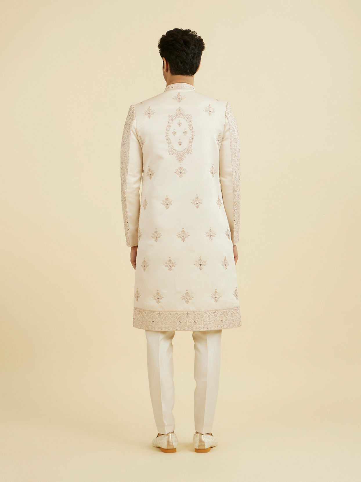 Manyavar Men Champagne Splendor Open Sherwani