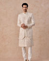 Manyavar Men Elegant White Festive Sherwani