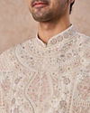 Manyavar Men Elegant White Festive Open Sherwani