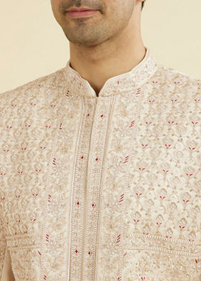 Manyavar Men Champagne Regal Open Sherwani