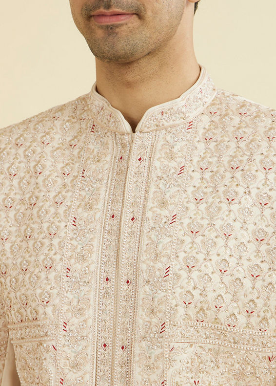 Manyavar Men Champagne Regal Open Sherwani