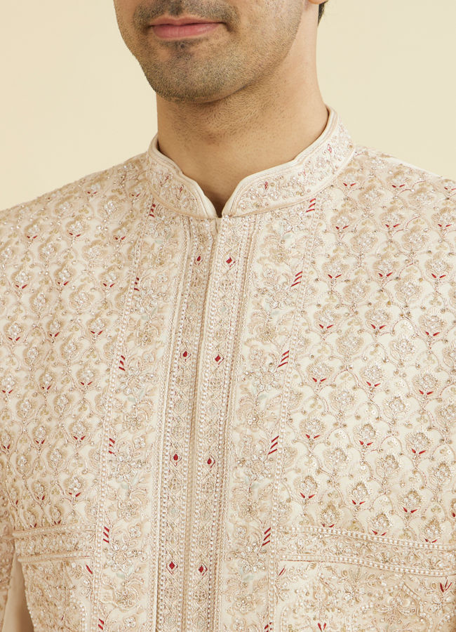 Manyavar Men Champagne Regal Open Sherwani