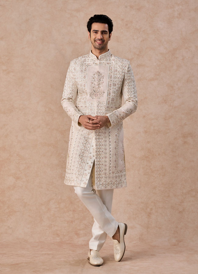 Manyavar Men Imperial White Elegance Sherwani