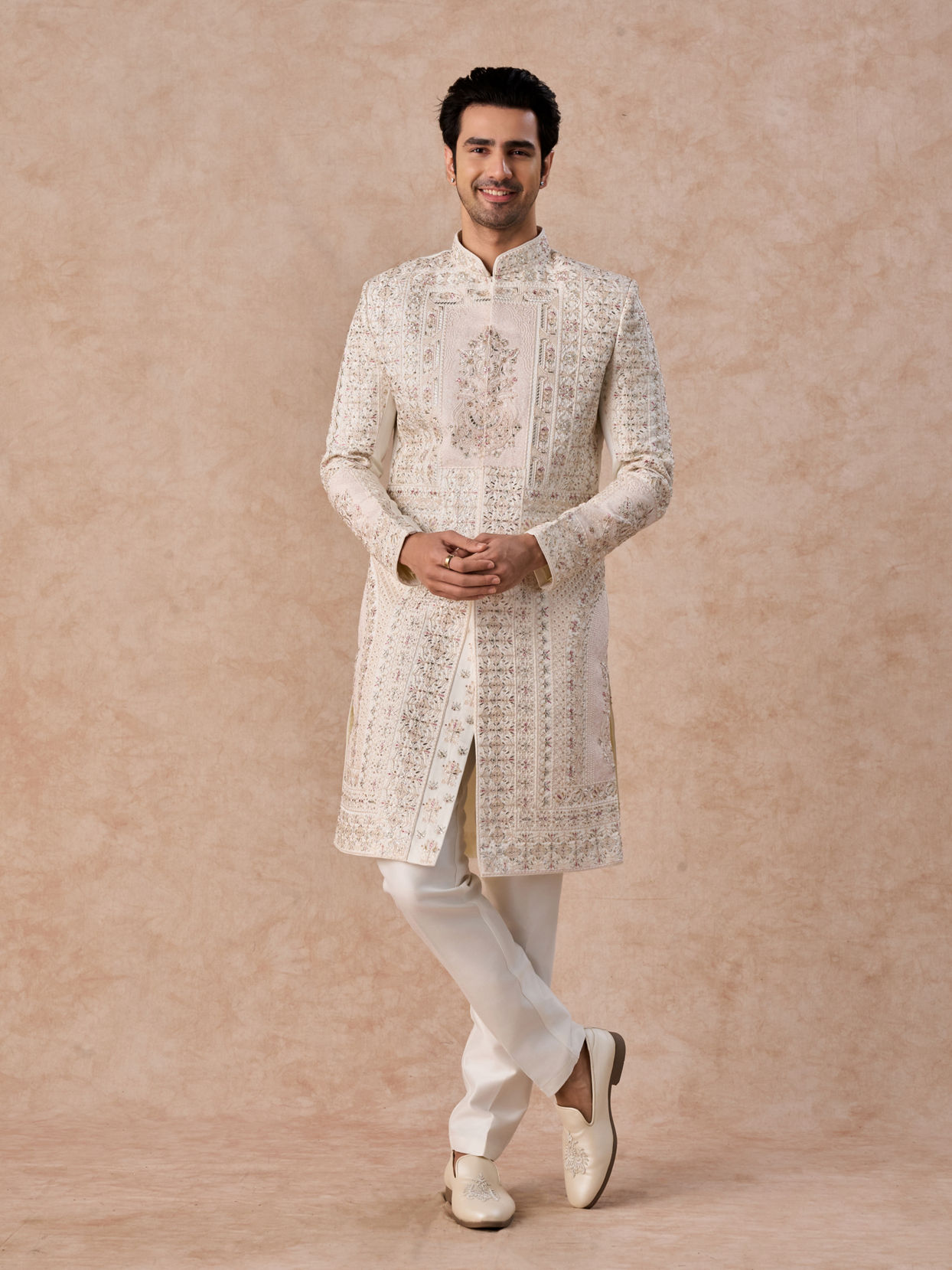 Manyavar Men Imperial White Elegance Sherwani
