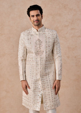 Manyavar Men Imperial White Elegance Sherwani