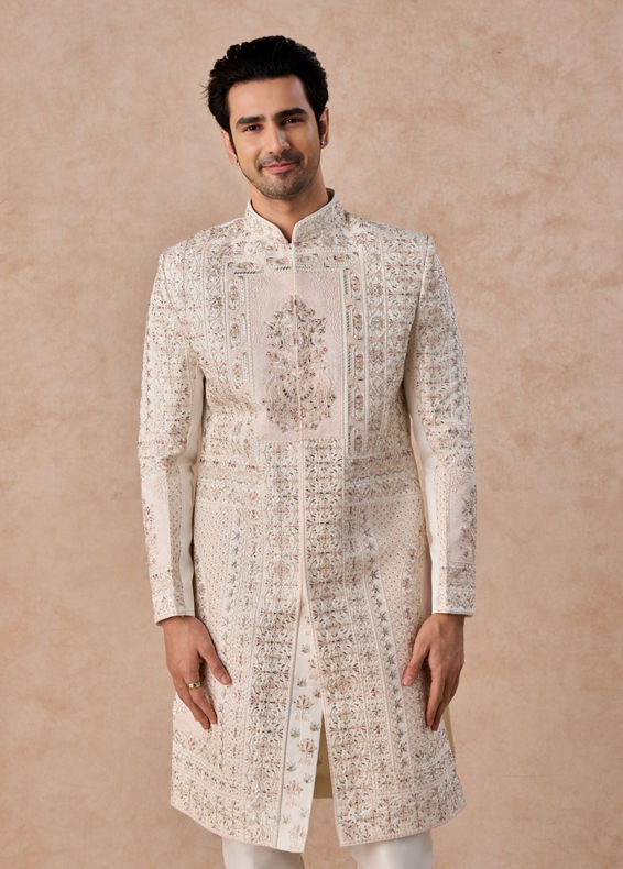 Manyavar Men Imperial White Elegance Sherwani