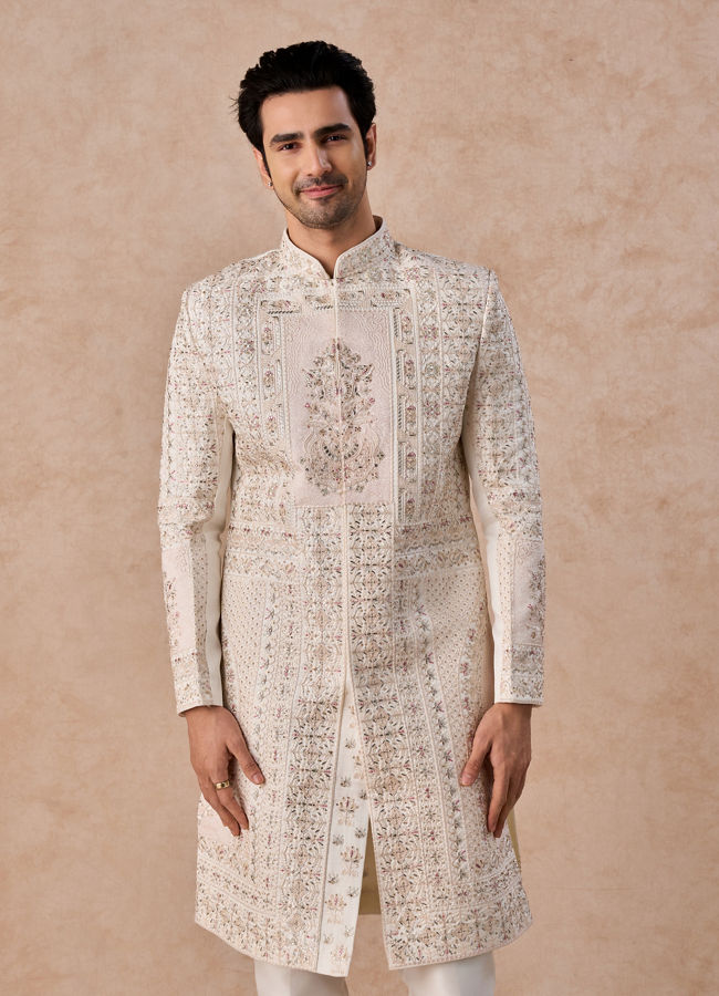 Manyavar Men Imperial White Elegance Sherwani