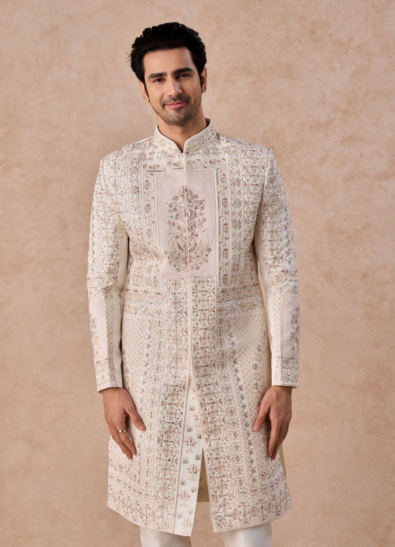 Manyavar Men Imperial White Elegance Sherwani