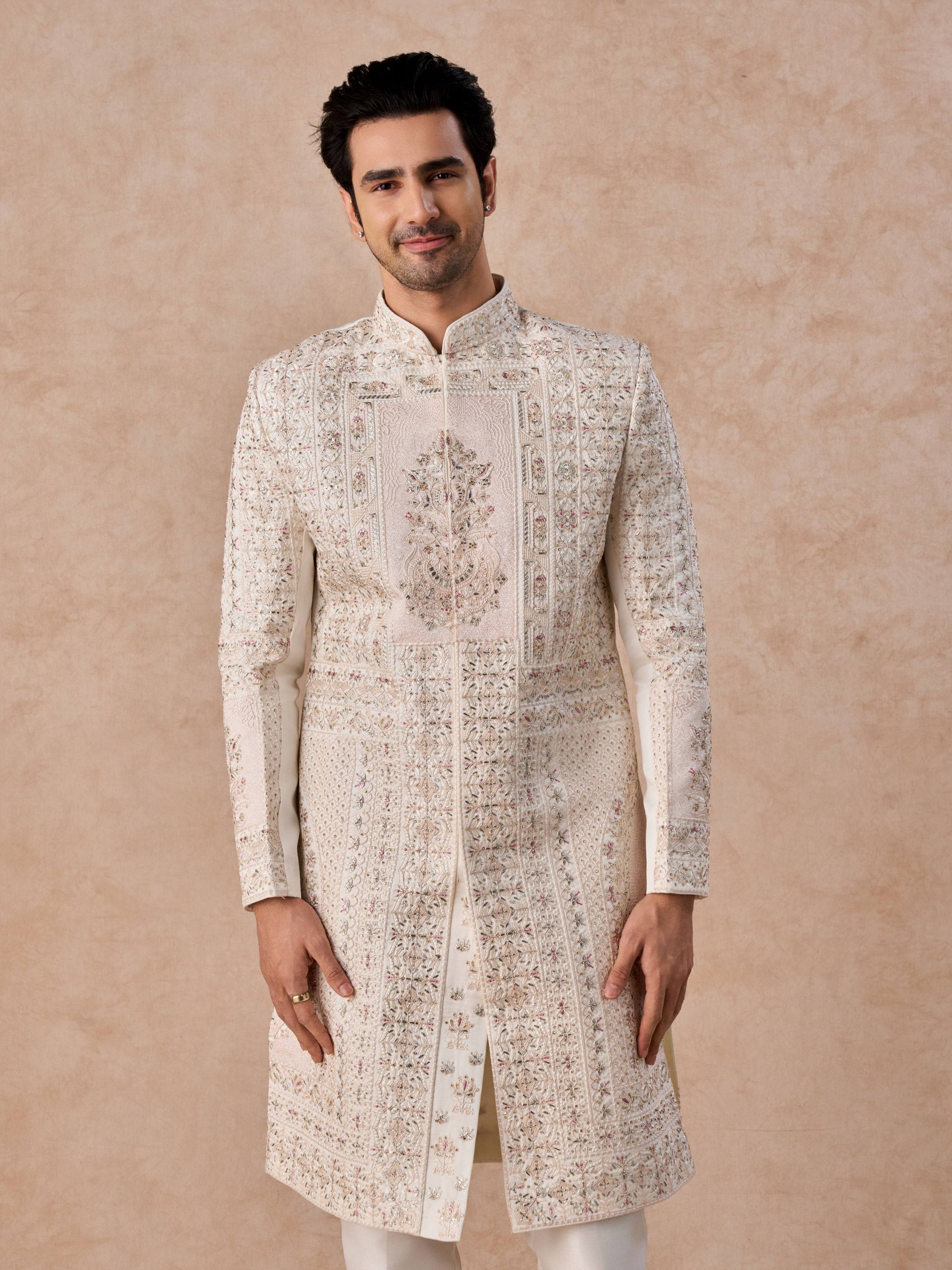 Manyavar Men Imperial White Elegance Sherwani